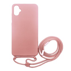 Capa de Silicone com Cordão para Samsung Galaxy A05 Rosa Capa de Silicone com Cordão para Samsung Galaxy A05 Rosa